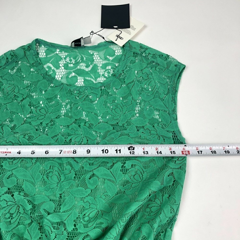 New ASOS Kelly Green Lace Mini Dress size 6 - Picture 8 of 12